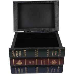 Wooden Book Shaped Boxes Decorative, Fake Books Storage Box, Vintage Box Jewelry Antique Decorations Case Craft for Home Decoration Props Office Bookcase Desktop Decor shelf Ornaments