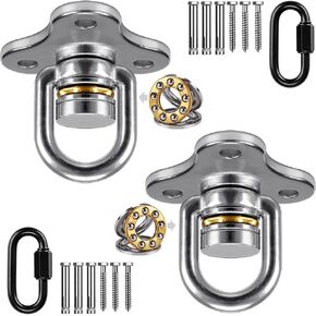 SELEWARE Heavy Duty Swing Hanger Bearing Swivel Hook, 360 Swivel Swing Hanger with Carabiner, Indoor Outdoor Swing Hardware for Tire Swing Kit Saucer Swing Playground Accessories Hammock Chair Swing in Kuwait