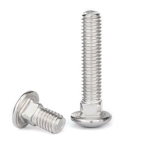 1/2-13 X 5" Carriage Bolts Screws, Stainless Steel 18-8 (304) Carriage Bolts, Round Head, Square Neck, Fully Threaded, 2 PCS