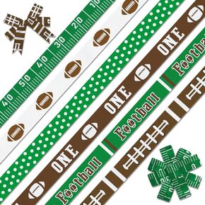 Estivaux 6 PCS Sports Basketball Ribbons for Crafting, 3/8" Width Grosgrain Ribbon Orange Basketball Softball Craft Ribbon Ball Game Ribbons for Sewing DIY Crafts Sports Team Party Decor Supplies