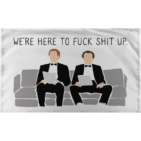 Banger - Step Brothers The Interview We're Here to Up - Will Ferrell 3 x 5 Feet Flag Banner for College Dorm Frat or Man Cave