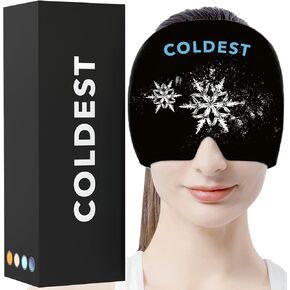 Coldest Gel Ice Headache Migraine Face Relief Hat, Cold Therapy Migraine Relief Cap Migraine Ice Head Wrap Ice Pack Mask, Cold Compress Headache Relief Cap