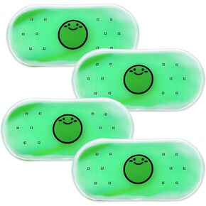 Boo Boo Ice Packs for Kids Toddler Reusable Baby Ice Pack, Kids Ice Pack, Hot or Cold Pack Gel Cooling Pad, for Pain Relief, Tired Eyes, Child Injury, Headache, Sinus Relief 4PCS (Green)