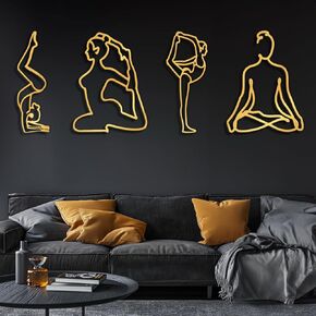 Vofstand Metal Wall Decor Yoga Decor - Black Zen Wall Art for Living Room Bedroom Yoga Room Yoga Studio Decor Modern Minimalist Wall Decor for Women Home Wall Art Hanging Wall Decor Large