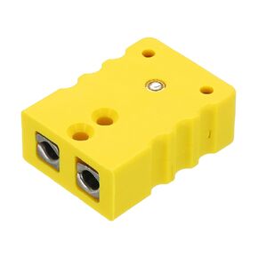 MECCANIXITY K Type Thermocouple Wire Connectors Male Plug Adapter Round Pin Temperature 220°C(428°F) for Thermocouple Sensor Probe Yellow 1pcs