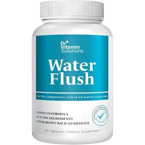 Diuretic Water Pills - Water Flush - Debloating for Women and Men, Relief from Swelling, Dr Vitamin Water Retention - Green Tea, Dandelion Leaf and Cranberry Powder Detox, 60 Caps