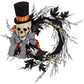 Nearly Natural 26in. Halloween Dapper Skeleton Wreath in Kuwait