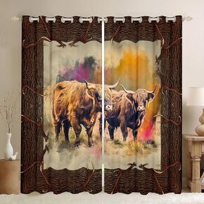 Erosebridal Black Bear Curtains Green Camouflage Curtains & Drapes, US Flag Blackout Curtains Army Military Camo Bedroom Curtains, Woodland Animal Window Treatments Farmhouse Lodge Cabin Decor