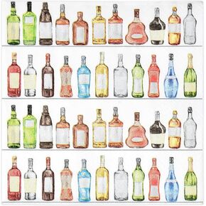 Gift Boutique 100 Wine Shelves Cocktail Napkins Disposable Paper Spirit Bar Champagne Bottle Cute Fun Tasting Hand Napkin