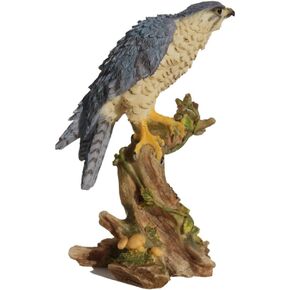 5.25 Inch Peregrine Falcon on Branch Decorative Figurine, Gray and Tan