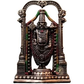 Tiruputi balaji - 3.5" inch Srinivasa Venketa Balaji Idol Venkateswara Bronze Finish Statue - Altar Home Decor Incarnation of Lord Vishnu