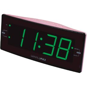 HANNLOMAX HX-117CR Alarm Clock Radio, PLL AM/FM Radio, 1.2" Red LED Display, Dual Alarm, Alarm Wake Up to Radio or Buzzer (Purple)