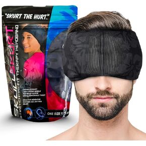 SkullSkurt by HurtSkurt | Therapeutic Headband for Headache, Migraine, and Oral Pain Relief | Stretch-to-Fit Comfort | Hot & Cold Therapy