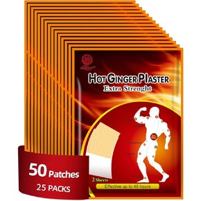 KONGDY 50PCS Capsaicin Patches Extra Strength Heat Patches, Hot Capsicum Relief Patch for Knee Neck and Shoulder (25 Pack)