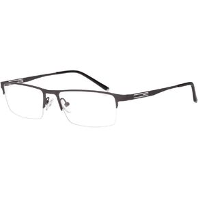 Jcerki Gray Half Frame Business Bifocals Reading Glasses 1.25 Men Women Fashion Light Bifocals Reading Eyeglasses