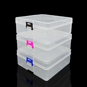 2 Pcs 8 Grids Clear Organizer Box Big Plastic Storage Container with Adjustable Dividers for Beads Art DIY Crafts Jewelry Fishing Electronics Small Parts