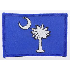 South Carolina State Flag Shield Embroidered Patch, with Iron-On Adhesive