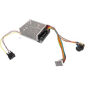 BlueStars 10-55V 12V 24V 36V 48V 60A 15KHZ PWM DC Brushed Motor Speed Controller Switch with LED Display, Stepless Control, and Forward-Brake-Reverse Switch for Power Wheels Regulation