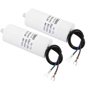 YOKIVE 2 Pcs 22uF CBB60 Capacitor with U Terminal Wires, AC 450V(White)