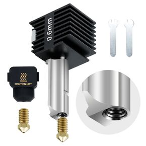 3D Printer Bambu Lab Hotend a1 Mini 0.6mm Hot end Extrusion Head, Removable high end Brass 0.6mm 0.8mm Nozzle with High Temperature Resistant Silicone Socks, for Bamboo Labs 3D Printer
