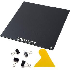 Official Creality Platform Tempered CR-X Glass Bed with 4 Binder Clips, Removal Tool, 310x320x4mm, CR-10S Pro V2 / CR-10S Pro/CR-10S / Ender 3 Max 3D Printer Upgraded Build Plate Printing Surface