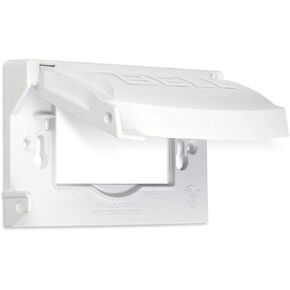 BELL MX1250W Flip Weatherproof Cover Universal Metal 12-in-1 Outlet Outdoor Receptacle Protector, 1-Gang, White