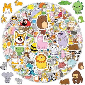 200PCS Water Bottle Stickers, Stickers for Kids Waterproof Vinyl Stickers Laptop Decals Sticker Packs Luggage Skateboard Stickers for Girls Teens Adults, Cute Animal Christmas Gift Box Stickers