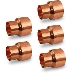 DDSD1252 Reducing Copper Coupling With Sweat Sockets And With Rolled Tube Stop, 1-1/4 X 1 Inch