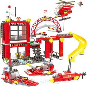 Liberty Imports Rescue City Police Station Building Blocks Set | City Police Toy Bricks Kit with Emergency Police Patrol Cars and Vehicles | Storage Box with Lid for Kids