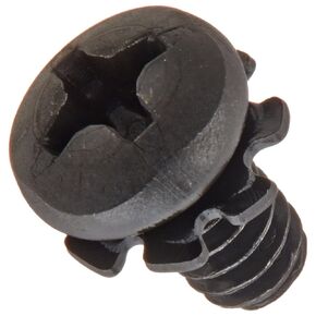 Small Parts 0604EPPB Steel Pan Head Machine Screw w/ Tooth Lock Washer, Black Oxide Finish, ASME B18.13, #2 Phillips, #6-32 Thread Size, 1/4" Length, Fully Threaded, Import (Pack of 100)