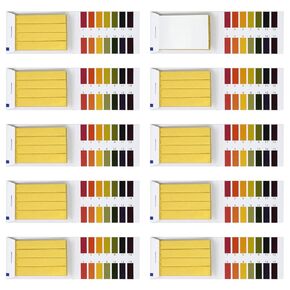 Honbay 10 Pack 800 Pieces PH Test Strips Universal Litmus Indicator Full Range 1-14 pH Testing Paper Universal pH Test Litmus Paper pH Testing Strips for Water Wine Saliva Urine Soil Food Fish Tank
