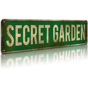 KooLL Secret Garden Tin Sign Street Funny Metal Sign Wall Decor For Bedroom Home Bar Garage Art Gift 4" By 16