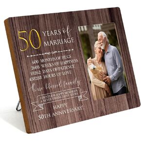 45th Anniversary Picture Frame, 45th Wedding Anniversary for Her Him Couple Husband Wife, Happy 45th Wedding Anniversary Decorations for Wall Desk Tabletop Shelf, 45 Years Wedding Gift Ideas