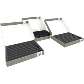 Feldherr 3 pcs. Value Pack Storage Box 9 Slots for N Scale - Standing for Model Railway locomotives, Wagons and Vehicles