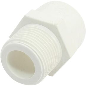 uxcell 3/4" PT Male Thread 0.984" Slip PVC Pipe Straight Connector Coupler White