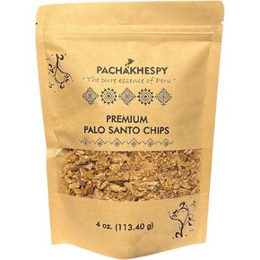 Palo Santo Incense Chips 4 oz 100% Natural Premium Incense Holy Wood Peruvian for Cleansing Relaxation Home Aroma Ethically Sourced Wild Harvested Enhance Your Yoga & Spiritual Practices Wood chips