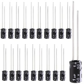 Tnisesm 20Pcs 1UF 50V Electrolytic Capacitor 1 UF MFD 50 Volt with Aluminum Radial Leads