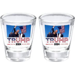 Lymhy 2 حزمة ترامب اغتيال قبضة مضخة مكافحة لك النار الزجاج الذي فاتتك أقوى ترامب نجا من النار ترامب 2024 الأذن واقية من الرصاص PA رالي النار اطلاق النار قوية النار الزجاج أكواب زجاجية صغيرة القدح in Kuwait