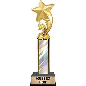 11" Gold Star Rocket Trophies, Second Place Trophy with Custom Engraving, Perfect for Second Place Awards Prime