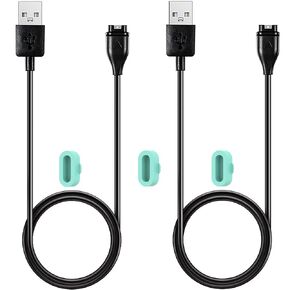 2 Pack Charger for Garmin forerunner 945 LTE/Fenix baro,Compatible with Garmin Quatix 5 Sapphire,USB A Charging Cable Dock Cord 3.3ft/1M with Charger Port Dust Plug