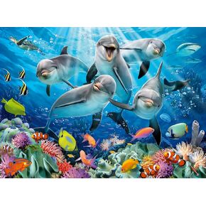 Ravensburger Dolphins in The Coral Reef 500 Piece Jigsaw Puzzle for Adults - 14710 - Every Piece is Unique, Softclick Technology Means Pieces Fit Together Perfectly
