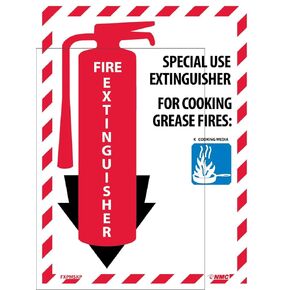 NMC FXPMSKP SPECIAL USE EXTINGUISHER Sign - 9 in. x 12 in. PS Vinyl Fire Extinguisher Safety Sign with Graphic