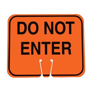 Cortina 03-550-DNEG ABS Plastic Traffic Cone Sign, Legend "DO NOT ENTER", 11" Width x 13" Height, Black on Orange