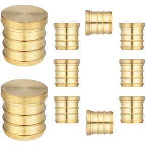 (10 Pack) Lidertik Pex Fittings 3/4 inch Plug, 3/4" Pex F1807 End Cap Brass