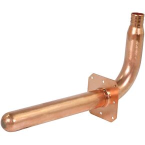 QTP-34G8 PEX Copper Stub Out Elbow with Wall Flange, 3/4", Brass