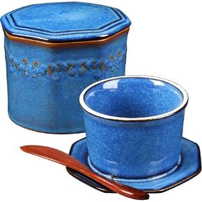 French Butter Crock: Ceramics Butter Keeper With Lid, No More Hard Butter