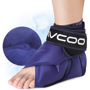 Ankle Ice Pack Wrap for Swelling, Foot Pain Relief, Reusable Gel Ice Packs for Injuries, Crossing Straps for Full Coverage, Cold Therapy for Plantar Fasciitis, Achilles Tendonitis, Sprain Ankles