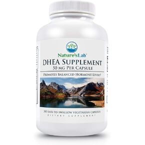 Nature's Lab DHEA 50mg Supplement - Promotes Balanced Hormone Levels, Healthy Energy and Increased Mental Clarity* - 300 Capsules (10 Month Supply)