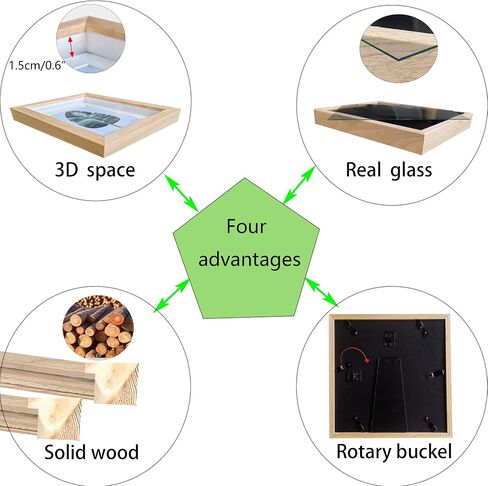5x7 Shadow Box Frame Small Shadow Box Display Case 4 Pack Natural Wood Picture Frame Glass Surface Internal Depth 0.6 inch for Wall Or Tabletop in Saudi Arabia