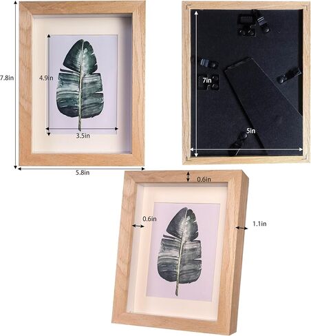 5x7 Shadow Box Frame Small Shadow Box Display Case 4 Pack Natural Wood Picture Frame Glass Surface Internal Depth 0.6 inch for Wall Or Tabletop in Saudi Arabia